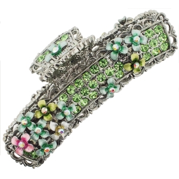 Medusa's Heirlooms - Crystal & Floral Barrel Claw - Peridot (1)