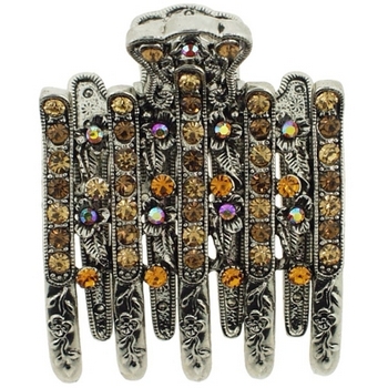 Karen Marie - Crystal Lined Large Flat Jaw - Topaz (1)