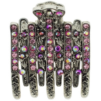 Karen Marie - Crystal Lined Large Flat Jaw - Rose (1)