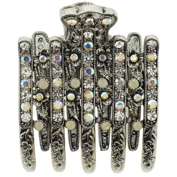 Karen Marie - Crystal Lined Large Flat Jaw - White (1)