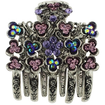 Karen Marie - Crystal Flower Large Flat Jaw - Amethyst (1)