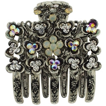 Karen Marie - Crystal Flower Large Flat Jaw - White (1)