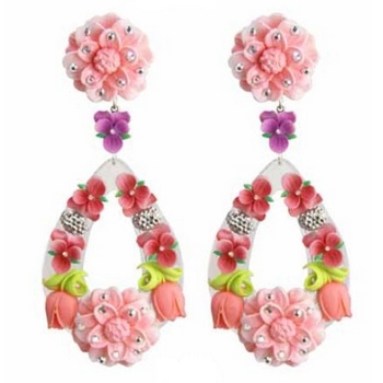 Tarina Tarantino - Fiore - Giardino Segreto - Swarovski Crystal Beautiful Botanica Clip On Earrings