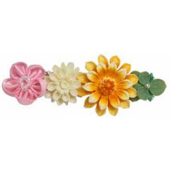 Tarina Tarantino - Fiore - Giardino - Lucite and Silk Flowering Anywhere Hair Clip - Marigold