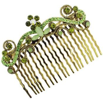 Karen Marie - Antique Crystal Garden Comb - Peridot (1)