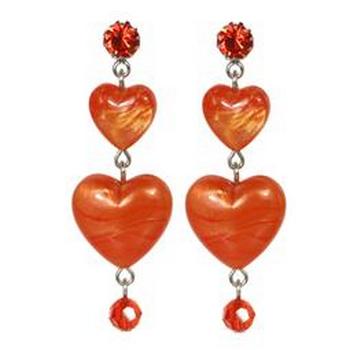 Tarina Tarantino - Iconic Collection - Swarovski Crystal Graduated Heart Drop Earrings - Apricot