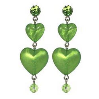 Tarina Tarantino - Iconic Collection - Swarovski Crystal Graduated Heart Drop Earrings - Lucky Clover