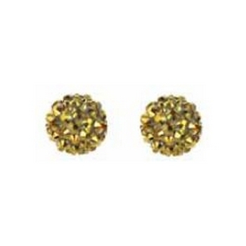 Tarina Tarantino - Iconic Collection - Swarovski Crystal Pave Gumball Post Earrings - Goldrush