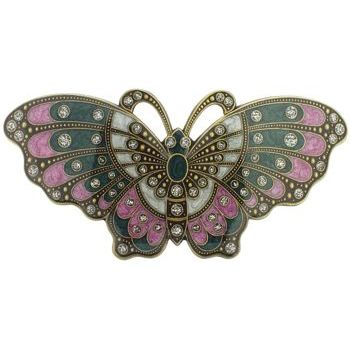 H-n-W- Enamel Butterfly Barrette (1) - Green & Fuschsia