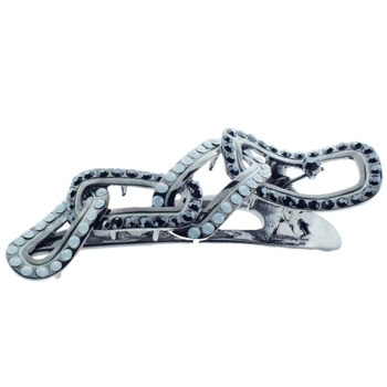 Medusa's Heirlooms - Moonstone Geo Chain Link Clamp - White & Black (1)