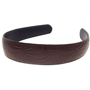 Karen Marie - Leather Inspired Headband - Chocolate (1)
