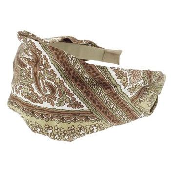 Karen Marie - Classic Paisley Sateen Scarf Headband - Caramel (1)