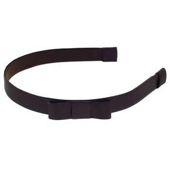 Susan Daniels - Headband - 1/2inch Satin - Dark Chocolate with Bow