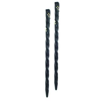 HB HairJewels - Twist Hairsticks w/Gold Studs - Black