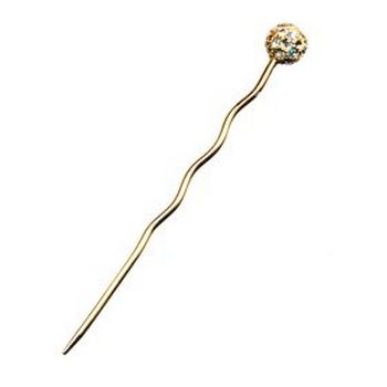 Roberta Chiarella - Pave Ball Hairstick - Gold & White Swarovski (1)