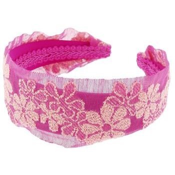 Susan Daniels - Headband - Fuschia & Pink Floral (1)
