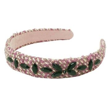 Jane Tran - Silk Thread Headband w/Acrylic Beads - Lilac