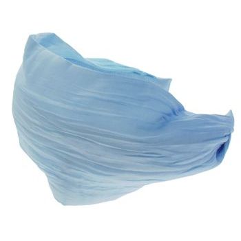 Head Dress - Accordion Pleated Silk/Poly Blend Headband - Veriegated Sky Blue (1)