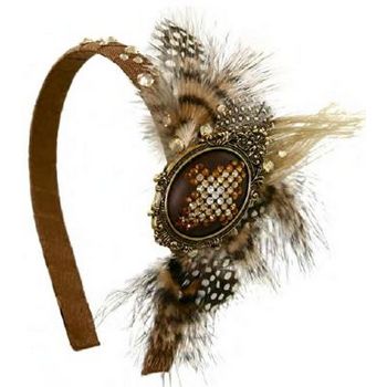 Tarina Tarantino - Feather & Navajo Cabochon Headband - Bronze