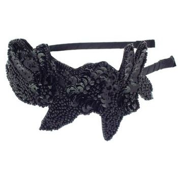 Natasha B. - Art Deco Sequin Flower Headband - Onyx (1)