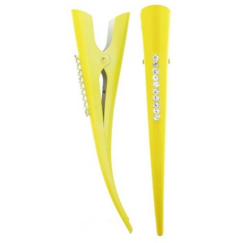 HB HairJewels - Austrian Crystal Studded Clip - Yellow (Set of 2)