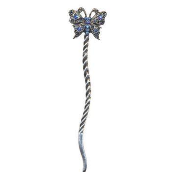 HB HairJewels - Chignon Twisted Pin w/Butterfly Top - Sapphire AB (1)