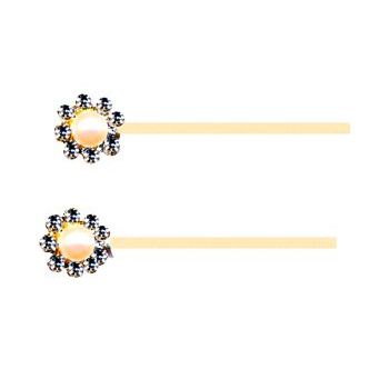 HB HairJewels - Jeweled Pearl Hairpins - Gold (2)
