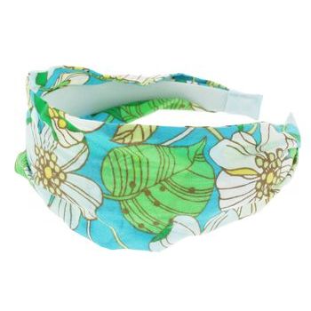 HB HairJewels - Lucy Collection - Hawaiian Flower Cotton Headband - Aqua (1)