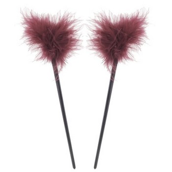 HB HairJewels - Lucy Collection - Feather Hairstick - Ruby (Set of 2)
