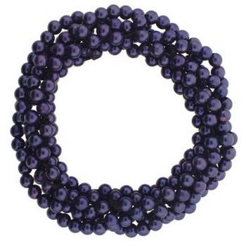 HB HairJewels - Beaded Scrunchie - Faux Pearl - Blueberry (1)