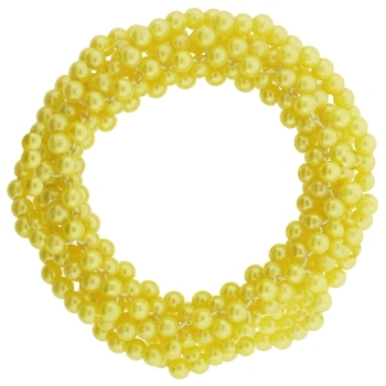 HB HairJewels - Beaded Scrunchie - Faux Pearl - Lemon Yellow (1)