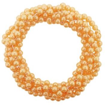 HB HairJewels - Beaded Scrunchie - Faux Pearl - Orange (1)