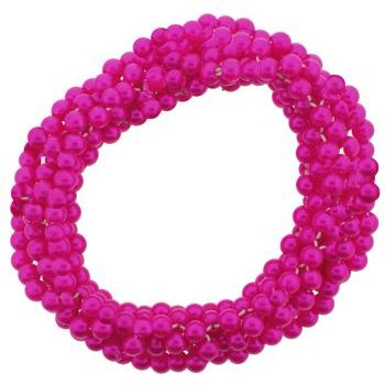 HB HairJewels - Beaded Scrunchie - Faux Pearl - Fuschia (1)