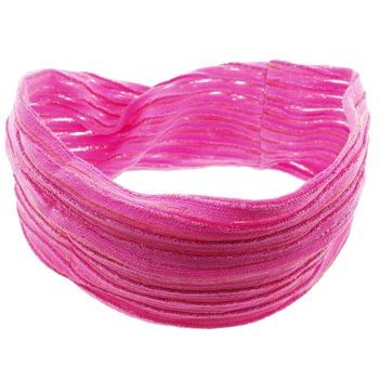 HB HairJewels - Lucy Collection - Silky Shimmer Bandeau Headband - Strawberry w/Gold Thread Accent (1)