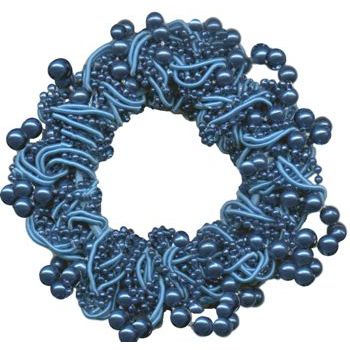 HB HairJewels - Tangle & Beaded Scrunchie - Turquoise Blue (1)