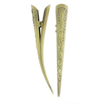 HB HairJewels - Dolphin Etched Clips - Polished Brass (Set of 2)