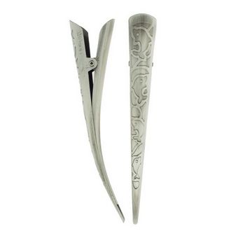 HB HairJewels - Dolphin Etched Clips - Polished Silver (Set of 2)