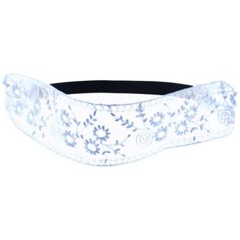 HB HairJewels - Lucy Collection - Lace & Embroidery Stretch Bandeau Headband - Baby Blue (1)