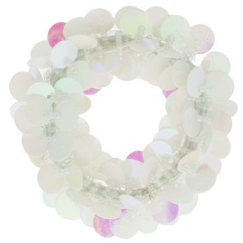 HB HairJewels - Paillette Collection - Pony Elastic - White