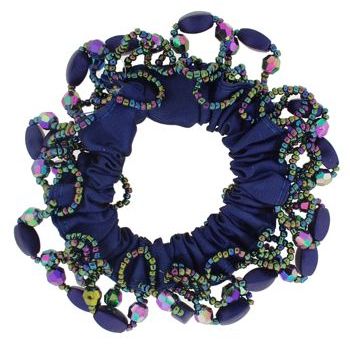 HB HairJewels - Beaded Nylon Covered Pony Elastic - Violet (1)