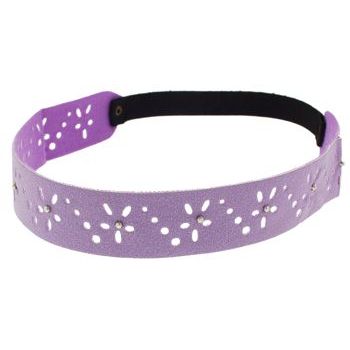HB HairJewels - Lucy Collection - Faux Suede Studded Daisy Bandeau - Lavender (1)