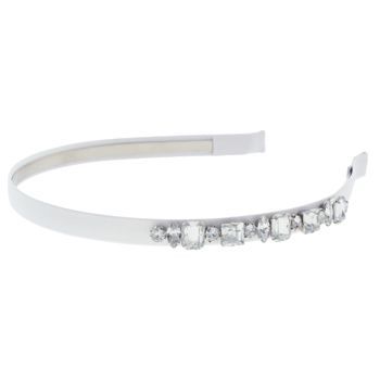 Tai - Ribbon Headband w/Crystals - White (1)
