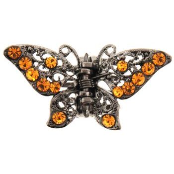 HB HairJewels - Michelle Collection - Petite Butterfly Claw - Amber (1)
