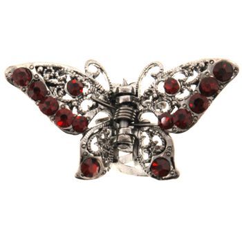 HB HairJewels - Michelle Collection - Petite Butterfly Claw - Ruby (1)