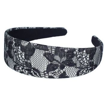 Tai - Large Lace Headband - Black/Silver (1)