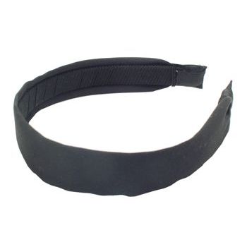 Head Dress - Satin 1inch Headband - Black (1)