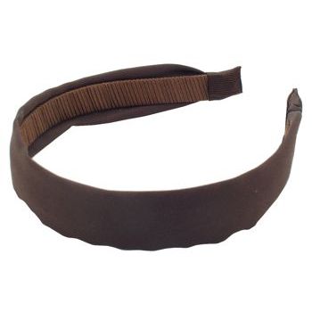 Head Dress - Satin 1inch Headband - Chocolate (1)