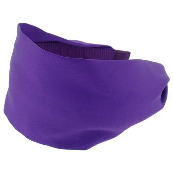 Head Dress - Satin Scarf Headband - Purple - 2 7/8inch Wide (1)