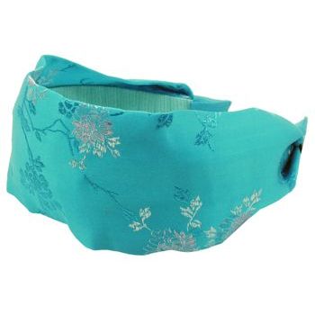 Head Dress - Chinese Satin Scarf Headband - Turquoise (1)