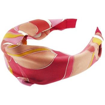 Head Dress - Pucci Inspired Silk Headband - Red Swirl (1)